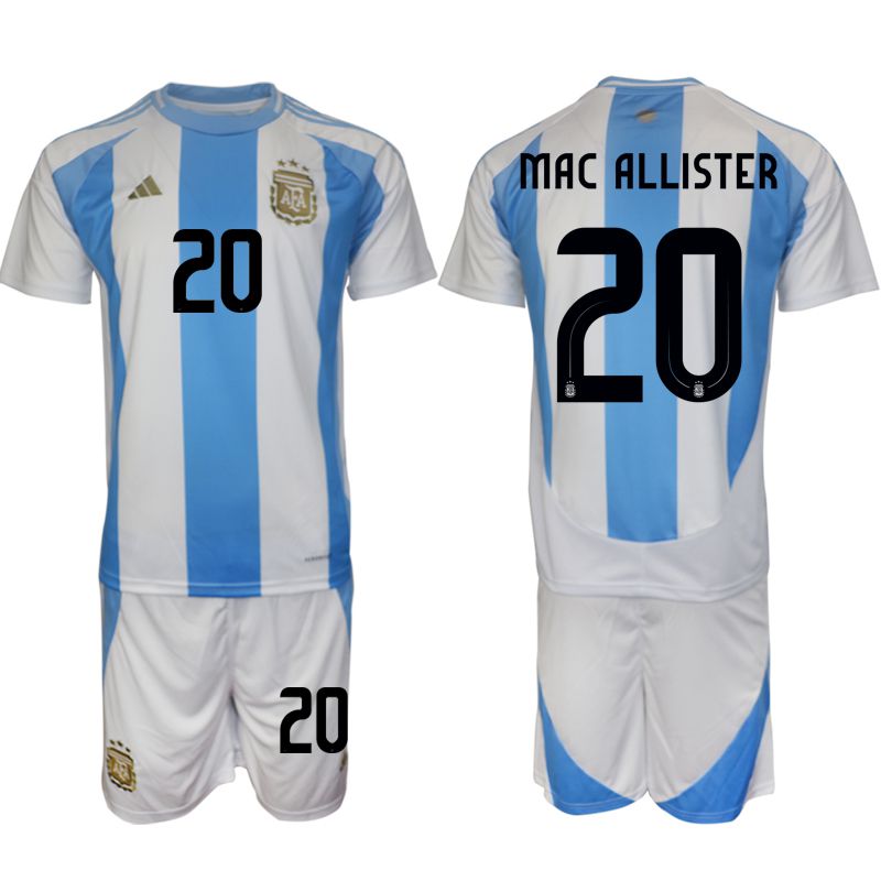 Men 2024-2025 Season Argentina home white 20 Soccer Jersey